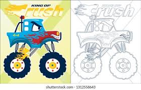 Online printable coloring sheets though can be quickly delivered at the reception desk. Coloring Book Page Blue Monster Truck Stock Vector Royalty Free 1312558643