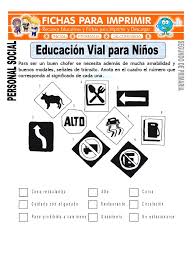 ¿qué es la lecto escritura? Ficha De Educacion Vial Para Ninos Para Segundo De Primaria Transporte Transporte Por Carretera