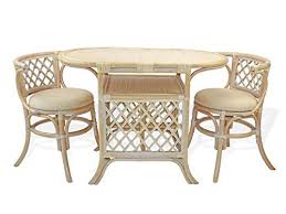 Borneo Compact Dining Set Table With Wicker Top 2 Chairs White Wash Handmade Natural Wi Wicker Table And Chairs Contemporary Dining Room Sets Rattan Furniture