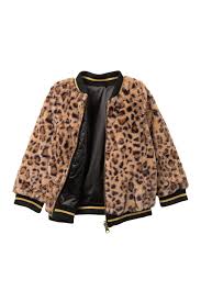 Andy Evan Leopard Print Faux Fur Varsity Jacket Toddler Little Girls Nordstrom Rack