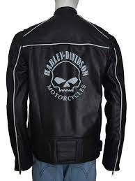 Motorbiker Willie G Reflective Skull Leather Jacket Leather Jacket Men Skull Jackets Jackets