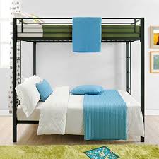 Dhp Full Over Full Metal Bunk Bed Sturdy Frame With Metal Slats Black In 2020 Metal Bunk Beds Bunk Bed Designs Bunk Beds