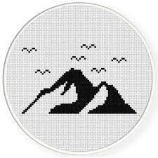 Cross stitch pattern pdf fabric: Charts Club Members Only Simple Mountains Cross Stitch Pattern Cross Stitch Patterns Cross Stitch Cross Stitch Designs