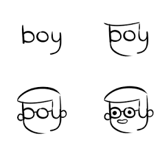 How To Draw A Boy From The Word Boy Word Drawings Word Art Drawings Easy Drawings