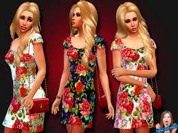 Hair, hairstyle, sims 4, the sims resource, tsr, wingssims october 27, 2021. Simscreations13 S Red Roses Dress