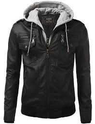 Affordable Men Jackets Outerwear Clothing Top Urban Fashion Leather Hoodie Leather Jacket Men Leather Jacket