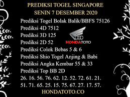 Prediksi Togel Singapore Senin 7 Desember 2020 Desember Kamboja November