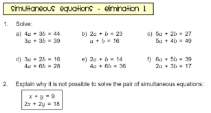 This free worksheet contains 10 assignments each with 24 questions with answers. How Do You Solve Simultaneous Equations Using Elimination Tessshebaylo