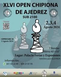 Abiertas las inscripciones para el Open Chipiona de Ajedrez que se celebra  del 2 al 4 de agosto
