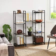 Metal kitchen shelves industrial looking bathrooms designs. Buy Vasagle 5 Tier Storage Rack Customisable Bathroom Kitchen Shelf Industrial Style Extendable Plant Stand With Adjustable Shelves For Living Room Balcony Rustic Look Bsc25bx Online In Taiwan B07wsbh4rg