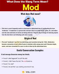 Mod Meaning What Does The Popular Term Mod Stand For 7 E S L In 2020 English Words Learn English Different Words
