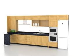Dessiner sa cuisine avec sketchup. Straight Wooden Kitchen Design Free 3d Model Max Vray Open3dmodel 186246