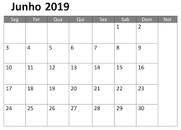 Calendario Mes De Junho De 2016 Junho Calendario Mes 2019 Blank Calendar Template Calendar Printables 2019 Calendar