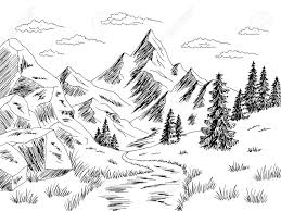 I've always struggled with colors and i often spend more time thinking about how to use them correctly than drawing, it's very refreshing to think of. Mountain Road Graphic Black White Landscape Sketch Illustration Vector Royalty Free Cliparts Vectors And Stock Illustration Image 144097013