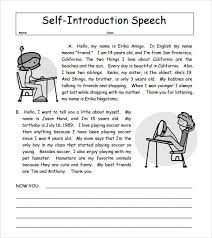 Here's a sample college student resume for. Free 7 Self Introduction Speech Examples For In Pdf