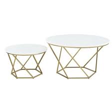 It lets you create a warm and inviting look with your favorite depending on the decor of your space, you can pick from a variety of styles like modern, traditional, rustic and more. Geometric Nesting Coffee Tables White Marble Gold Saracina Home Target
