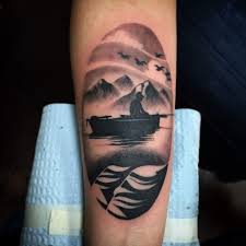 Fisherman Silhouette By Isaac Velasco At Delicious Ink Tattoo Parlour In Rockford Il Tattoos Memorial Tattoos Fisherman Tattoo A silhouette view of a fly fisherman casting for salmon and searun coastal cutthroat trout from a salt water beach at a beach on the north west coastline of the usa. pinterest