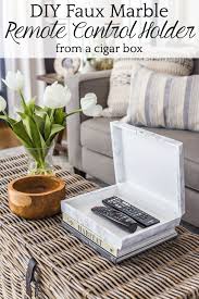 Faux Marble Remote Control Holder From A Cigar Box Bless Er House Remote Control Holder Decorating Coffee Tables Coffe Table Decor