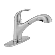 Single lever for easy control. Glacier Bay Market 1001 813 690 Single Handle Pull Out Sprayer Kitchen Faucet In Stainless Steel