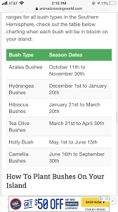Southern Hemisphere Shrub Blooms In 2020 Season Dates Animal Crossing Azalea Bush