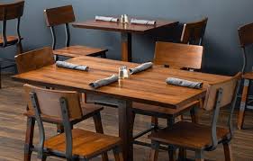 Walnut dining table, custom walnut dining room table, large farmhouse table on steel legs. Restaurant Tables Dining Tables Tops Bases