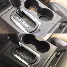 Hands of professional car service male worker, with orbital polisher, polishing. Interior Car Detailing Before And After