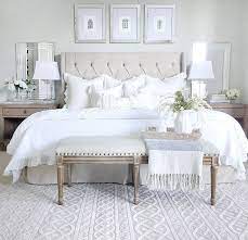 Neutral Bedroom Decor Ideas Neutral Bedroom With Tufted Heardboard Bench Whites Light Grays And N Neutral Bedroom Decor Bedroom Setup Master Bedrooms Decor