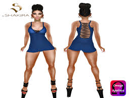 Shakira blue dress, singer, colombia, beautiful, hd wallpaper. Second Life Marketplace Shakira S Blue Simple Dress Omega Applier