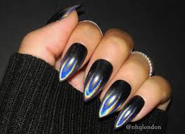 Red and black nails with rhinestones bows rhinestones red black. Ten Edgy Black Nail Designs Eve Woman