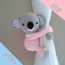 Koala Bebe Koala Rideau Tieback Crochet Pattern A Droite Ou Etsy Crochet Patterns Crochet Curtains Magic Ring Crochet