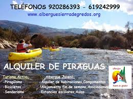 Albergue Sierra De Gredos Otro Cartel Mas Actividades Acuaticas Turismo Activo Ocio Y Tiempo Libre