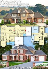 Plan 710070btz 5 Bed Brick Home Plan With Vaulted Keeping And Family Rooms Brick House House Plans House Design