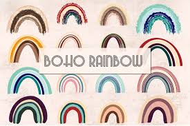 Download Free Illustrations Download Boho Rainbow Clipart Rainbow Png Svg Planner Stickers Free Design Resources