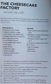 Bj S Avocado Egg Rolls Menu The Cheesecake Factory Avocado Egg Rolls Avocado Egg Rolls Egg Rolls Cheesecake Factory Recipes