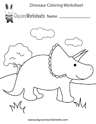 Free Preschool Dinosaur Coloring Worksheet Color Worksheets For Preschool Preschool Coloring Pages Color Worksheets