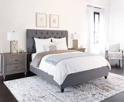 Grey Upholstered Fabric Bed Frame This Stunner Showcases Hand Applied Diamond Tufting With Full Fabric Folds Traditional Bedroom Bedroom Makeover Home Decor