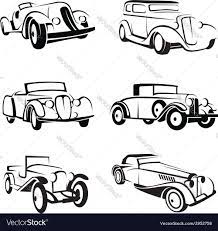 Set Of Retro Cars Vector Image On Vectorstock Retro Cars Car Vector Retro
