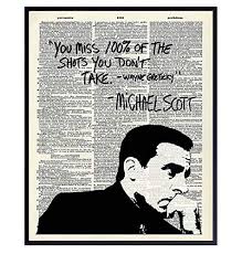 Buy the office wayne gretzky funny michael scott quote poster: Michael Scott Quote Dictionary Art Wayne Gretzky Saying 8x10 Typography Wall Art Poster Print For Room Decor Home Or Apartment Decoration Funny Affordable Gift For The Office Fans Unframed