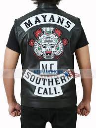 Angel Reyes Mayans M C Leather Vest New American Jackets Leather Vest Black Leather Vest Vest