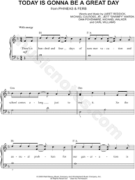 Phineas Ferb Today Is Gonna Be A Great Day Phineas And Ferb Theme Sheet Music Easy Piano In F Major Download Print Sheet Music Phineas And Ferb Easy Piano