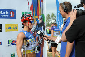 Marit bjørgen, she won the gold in the cross country skiathalon today.yeah she lifts. Marit Bjorgen Being Interviewed Norway Events Toppidrettsveka Flickr