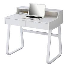 See more of bureau blanc on facebook. Petit Bureau Informatique En Bois Coloris Blanc Et Metal Blanc Avec Tiroirs