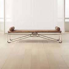 Living rustic farmhouse mid century modern fusion mango wood top and iron hairpin legs chevron pattern rectangular dining room bench, beige. Modern Storage Benches Dining Benches Cb2
