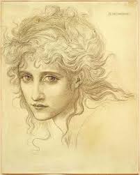 Sir Edward Burne-Jones "Head of a Young Woman