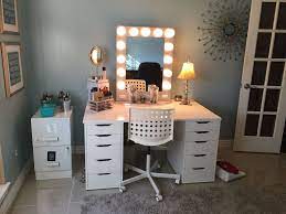 4 out of 5 stars. Hollywood Mirror And Ikea Desk Top And Storage Units For Makeup Ikea Desk Top Ikea Desk Vanity Room