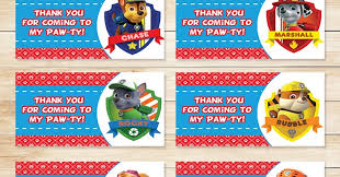 Free printable paw patrol goody bag. Paw Patrol Thank You Tags Free Printable