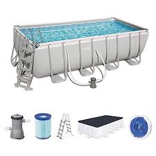 power steel bestway 56670 piscine hors sol rectangulaire 488 x 244 x 122 cm pompe de filtration couvert piscine hors sol rectangulaire piscine hors sol piscine