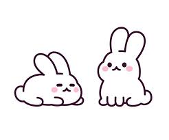 Coloriage magique lapin mon coloriage en ligne gratuit. Deux Lapins Blancs Cute Cartoon Dessin Simple Kawaii Lapin De Paques Vector Clip Art Illustration Image Vectorielle Stock Alamy