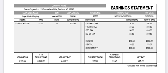 Solved EARNINGS STATEMENT COMPANY NAME Some Corporation 123