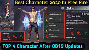 Garena free fire offers over 30 characters with different abilities to pick before entering the match. Best Character In Free Fire 2020 After Ob19 Best Character Skill Combination 4 Slot Tips Hindi Youtube